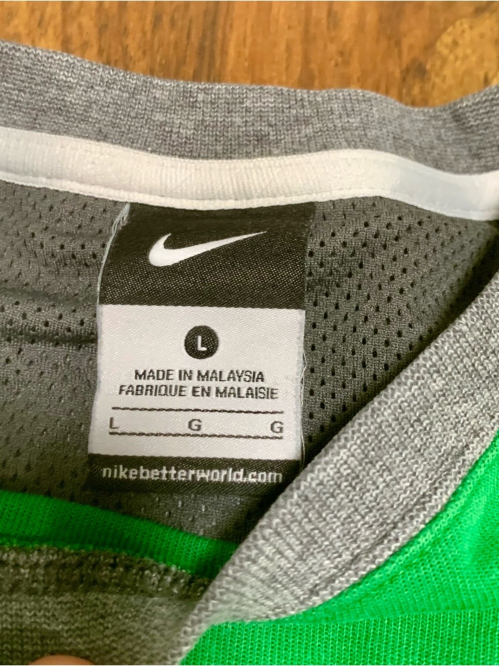 Nike Gray Crewneck Sweatshirt with Green Accents - Picture 12 of 13